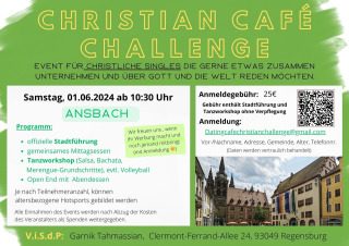 Christian Café Challenge goes to Ansbach am 01.06.24 mit Stadtführung und Tanzworkshop, Gruppenevent, Ansbacch, Bayern