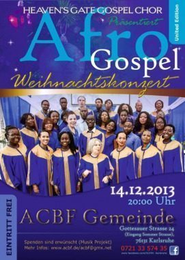 AfroGospel-Weihnachtskonzert, Konzert, Karlsruhe-Oststadt, Baden-Württemberg