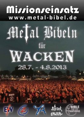Metal Bibeln für Wacken-Open-Air, Großveranstaltung, Wacken, Schleswig-Holstein