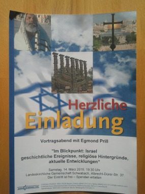 Vortrag  ISRAEL, Kleines oder selbst organisiertes Event, Schwabach, Bayern