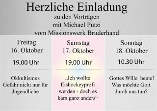 Vorträge mit Michael Putzi vom Missionswerk Bruderhand, Kleines oder selbst organisiertes Event, Hauptstr. 10 Bünde, Nordrhein-Westfalen