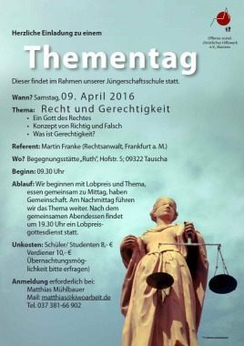 Thementag: Recht und Gerechtigkeit, Seminar, Penig, Sachsen