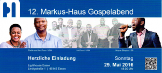 12. Markus-Haus Gospelabend, Konzert, Essen-Frohnhausen, Lighthouse Kirche, Liebigstr. 1, Nordrhein-Westfalen