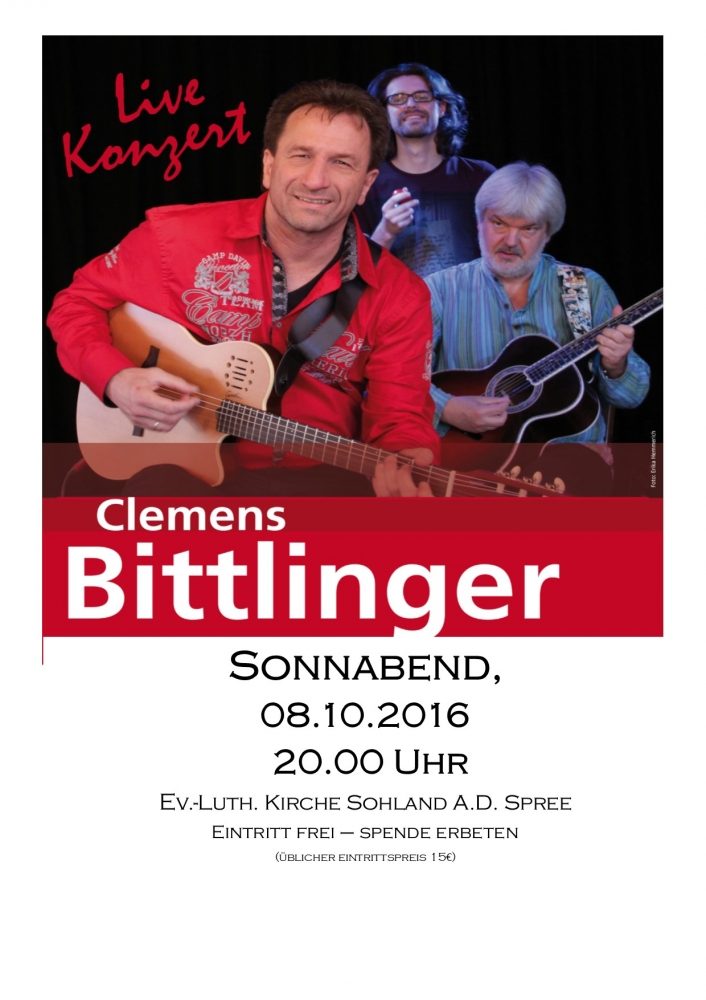 Konzert  mit Clemens Bittlinger - Konzert - Sohland an der Spree Ev.-Luth. Kirche