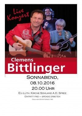 Konzert  mit Clemens Bittlinger, Konzert, Sohland an der Spree Ev.-Luth. Kirche, Sachsen