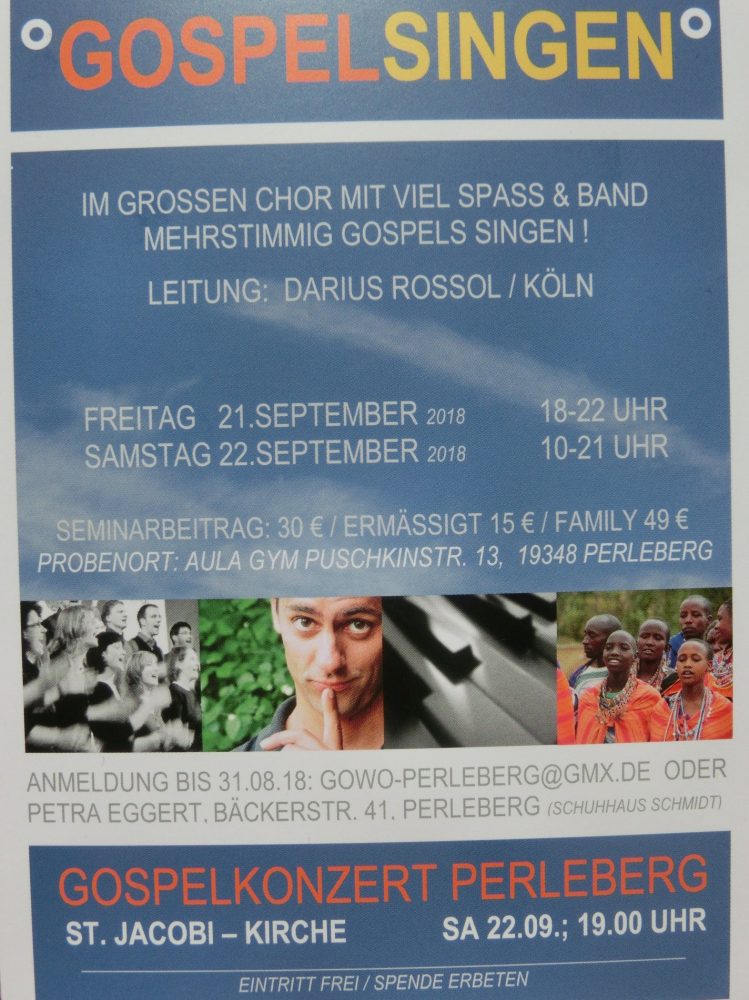 Gospel-Workshop mit Abschlusskonzert - Gruppenevent - Perleberg