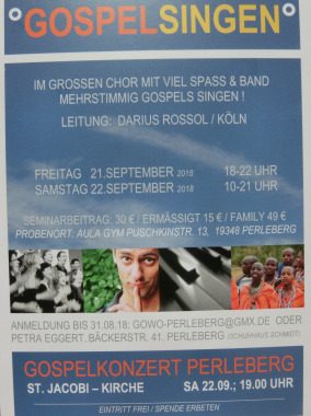 Gospel-Workshop mit Abschlusskonzert, Gruppenevent, Perleberg, Brandenburg