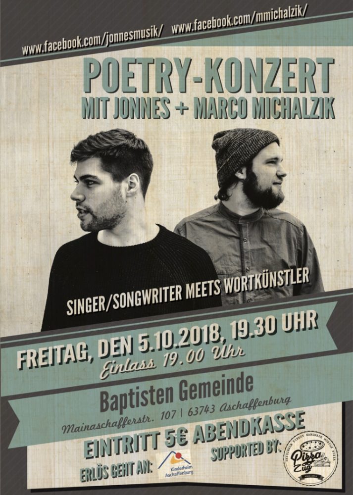 Poetry-Konzert mit Jonnes + Marco Michalzik - Konzert - Aschaffenburg