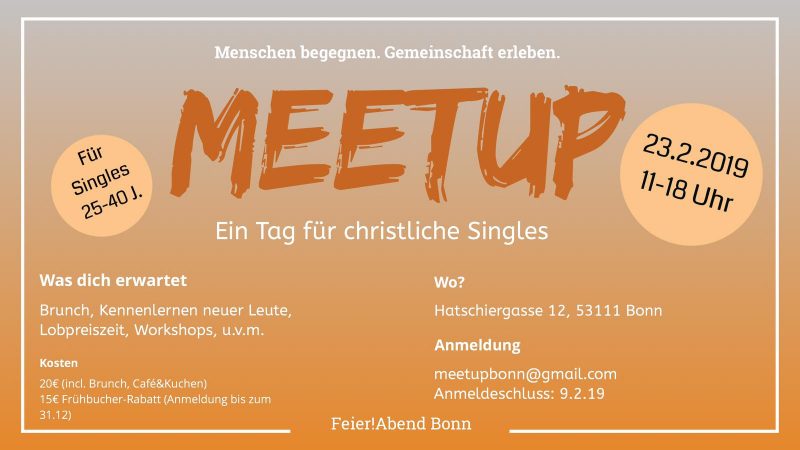MeetUp (SingelEvent Bonn) - Kleines oder selbst organisiertes Event - Bonn