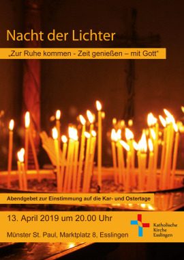 Nacht der Lichter in Esslingen, besonderer Gottesdienst, Esslingen, Baden-Württemberg