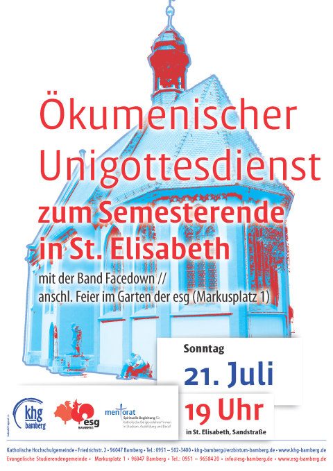 Ökumen. Unigottesdienst Band Facedown - besonderer Gottesdienst - Bamberg St. Elisabeth Kirche
