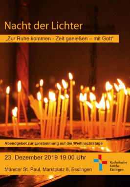 Nacht der Lichter, besonderer Gottesdienst, Esslingen am Neckar, Baden-Württemberg