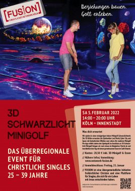 FUSION 3D Schwarzlicht Minigolf (Altersgruppe 25-39 J.), Sonstiges, Köln, Nordrhein-Westfalen