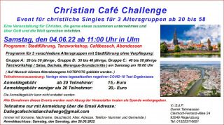 Event für christliche Singles in Ulm am Samstag, den 04.06.22  für 3 verschieden Altersgruppen, Kleines oder selbst organisiertes Event, ULM, Baden-Württemberg