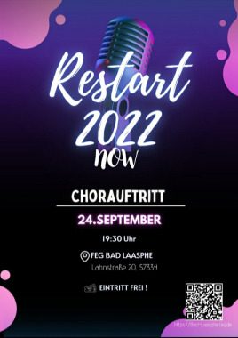 Restart 2022 now, Chorauftritt, Konzert, Bad Laasphe, Nordrhein-Westfalen