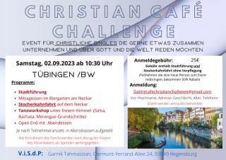 Event für christliche Singles am Samstag, den 02.09.23 in Tübingen mit Stadtführung / Tanzworkshop / Kahnfahrt, Freizeit, Tübingen, Baden-Württemberg