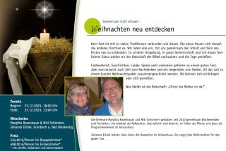 Gemeinsam statt einsam - Weihnachten neu entdecken, Seminar, Bad Blankenburg, Thüringen