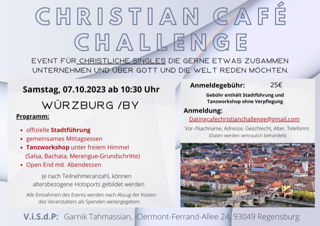 Christian Café Challenge goes to Würzburg am Samstag, den 07.10.23 - Freizeit - Würzburg