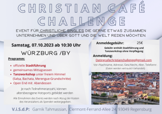 Christian Café Challenge goes to Würzburg am Samstag, den 07.10.23, Freizeit, Würzburg, Bayern