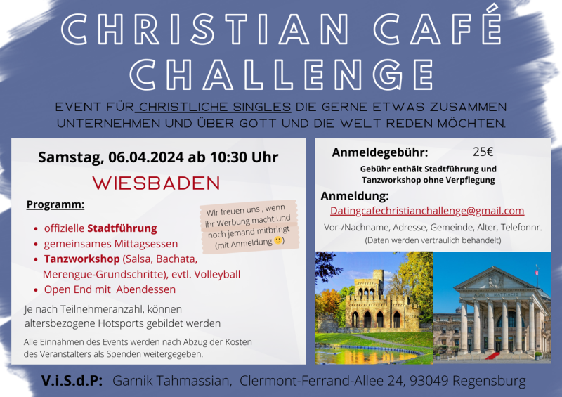 Christian Café Challenge goes to Wiesbaden  am 06.04.24 - Gruppenevent - Wiesbaden