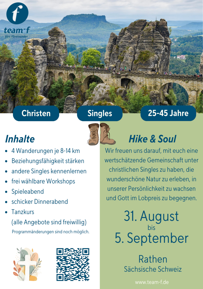 Single-Wanderfreizeit (25-45 Jahre) - Seminar - Kurort Rathen/Sächs. Schweiz