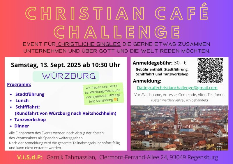Christian Café Challenge goes to Würzburg am Samstag, den 13.Sept. 25 - Gruppenevent - Würzburg