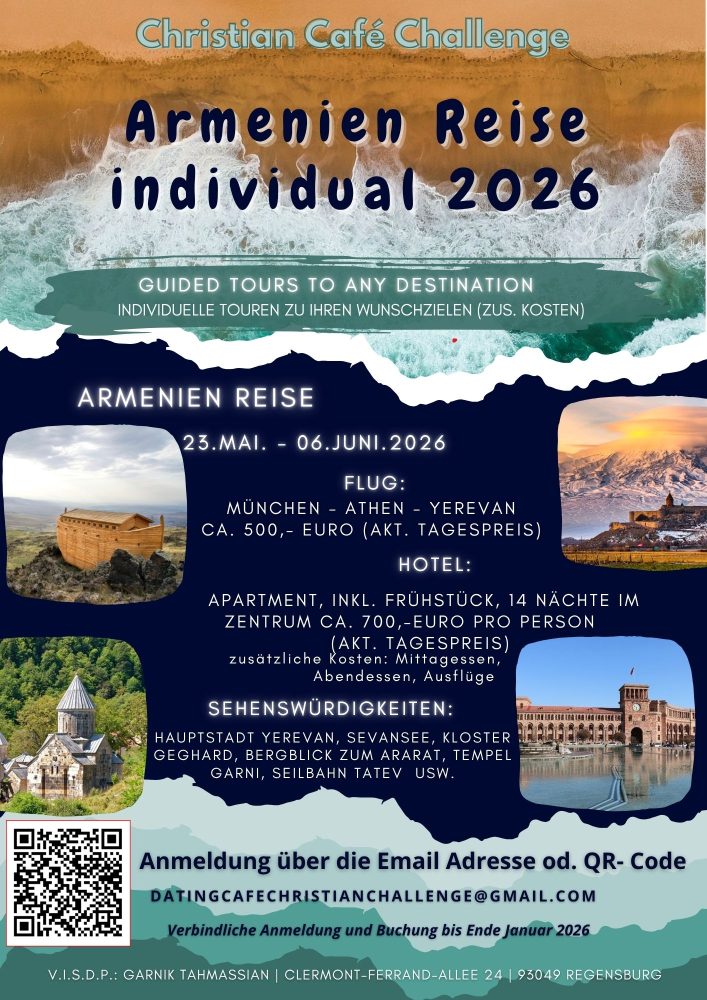 Christian Café Challenge goes to ARMENIA, 23. Mai - 06. Juni 2026 - Freizeit - München