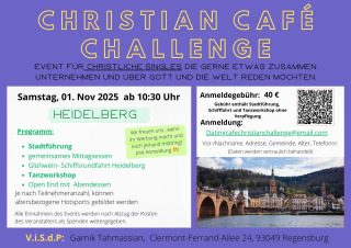 Christian Café Challenge goes to Heidelberg am Samstag, den 01.Nov 2025, Gruppenevent, Heidelberg, Baden-Württemberg