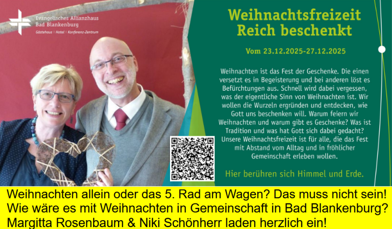 Weihnachtsfreizeit in Bad Blankenburg - ideal für Singles - Freizeit - Bad Blankenburg