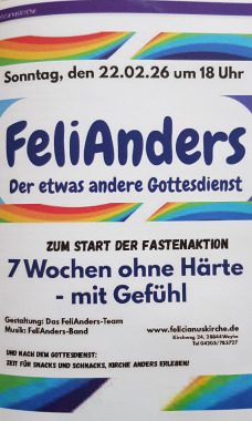 FeliAnders-Der etwas andere Gottesdienst, besonderer Gottesdienst, Weyhe, Niedersachsen