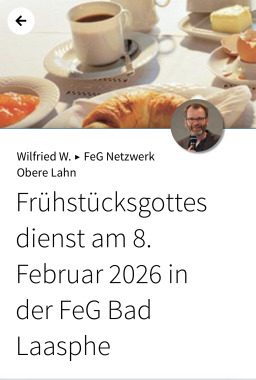 Frühstücks-Godi, besonderer Gottesdienst, Bad Laasphe, Nordrhein-Westfalen