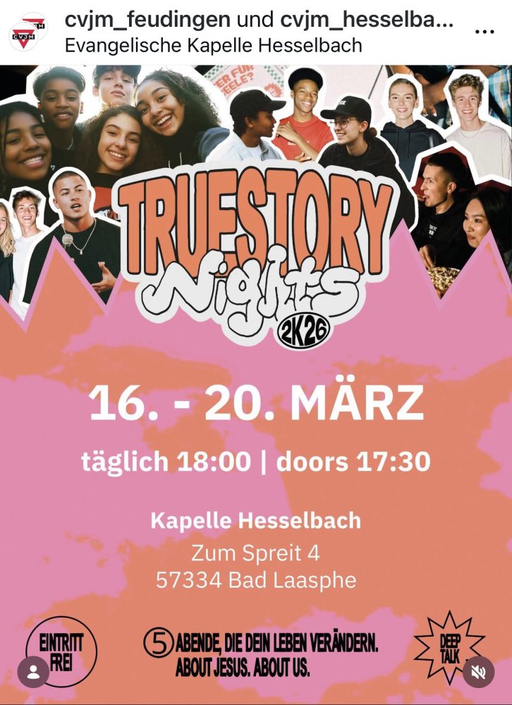 Truestory Night für junge Menschen 🫶🏻 - Seminar - Hesselbach