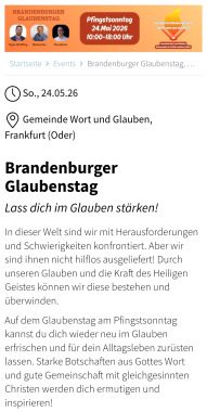 Brandenburger Glaubenstag, besonderer Gottesdienst, Frankfurt Oder, Brandenburg